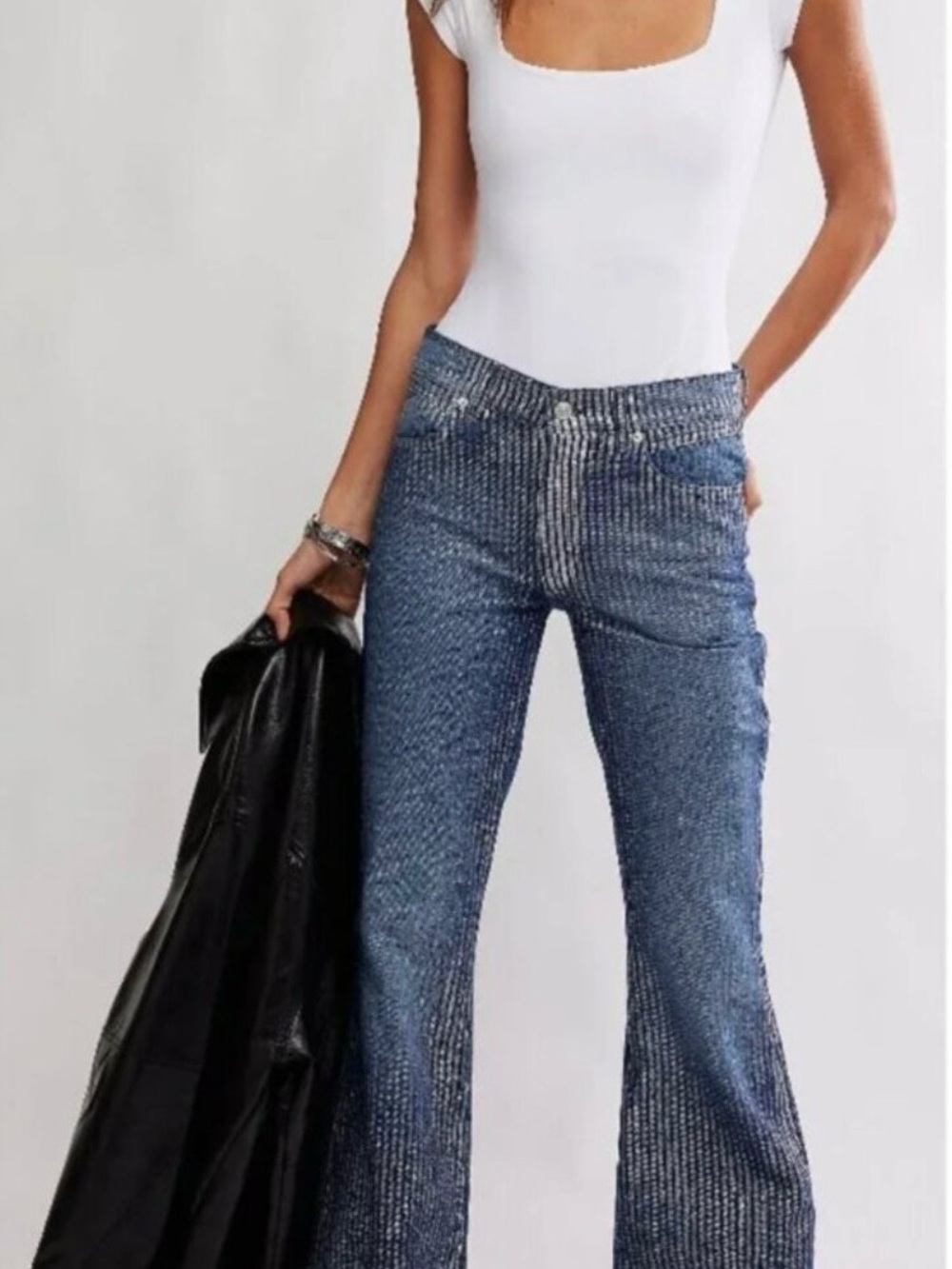Free People NWT West Coast Metallic Jeans